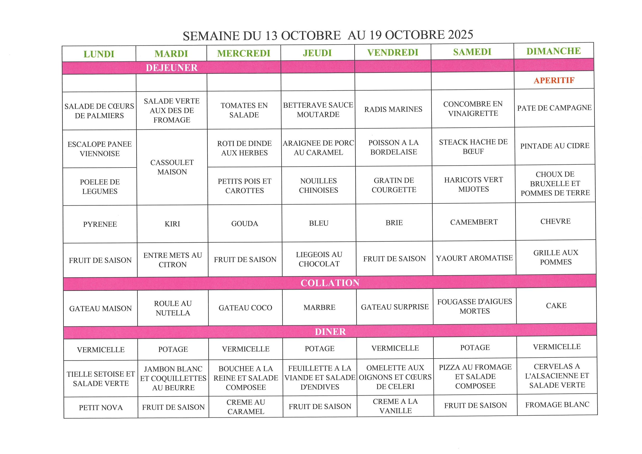 Menu S42